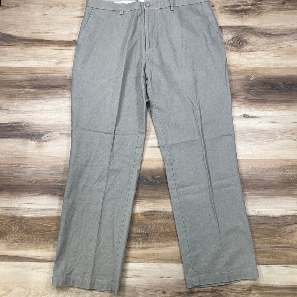 Architect Dress Pants Men 36x32 Minimalist Linen Cotton Straight Leg Gray Casual